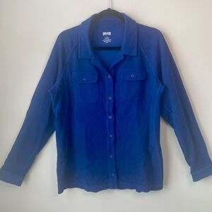 Duluth Trading Co Womens Royal Blue Button Down Long Sleeve Shirt Outdoors Large